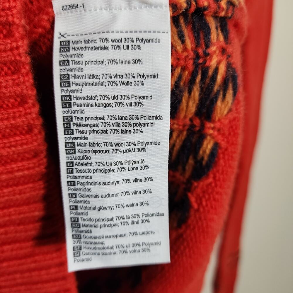 Kari Traa NWT redish orange wool blend fair isle crewneck sweater womans size S - Picture 11 of 12